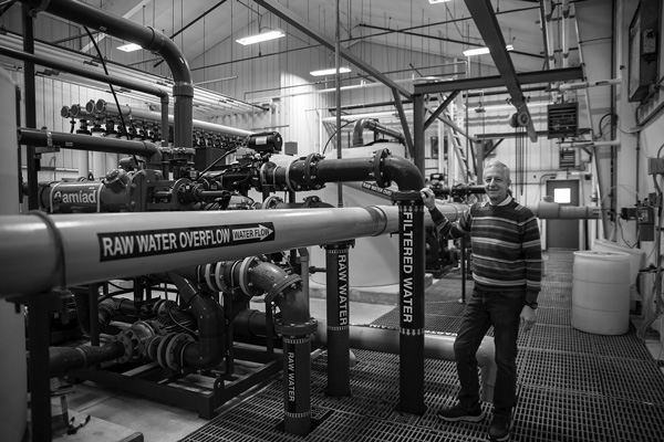 Whitehall Mayor Francis Putorti stands inside the village’s water treatment plant in late January. The village water system shut down for two days in December after a combination of drought and a leaking pipe drew Whitehall’s reservoir down to dangerously low levels. Joan K. Lentini photo