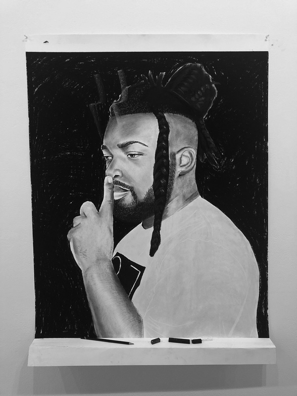 Conrad Egyir’s new exhibit, “Travelogue,’ which opened in June at Gallery 51, includes his portraits of, from left, Odiase Williamson, Winston Wall and Delano Mills, along with others he met in the course of his artist residency at MCLA. Courtesy photos Conrad Egyir’s new exhibit, “Travelogue,’ which opened in June at Gallery 51, includes his portraits of, from left, Odiase Williamson, Winston Wall and Delano Mills, along with others he met in the course of his artist residency at MCLA. Courtesy photos