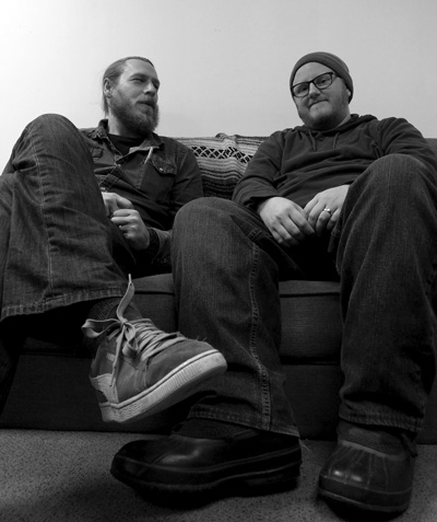 Andy Beresky, house coordinator, and Micah Matthias, director, at Afiya, a peer-respite house in Northampton that serves all of western Masssachusetts. photo by Sera Davidow