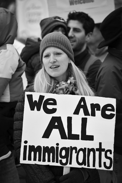 protester in Rutland VT